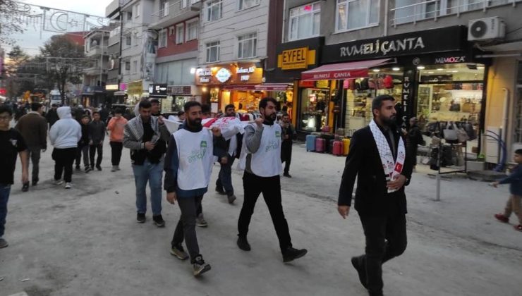 HÜDA PAR Bağcılar, İsrail’in soykırımına karşı protesto gerçekleştirdi