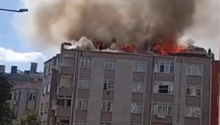 Güneşli’de beş katlı binada yangın çıktı