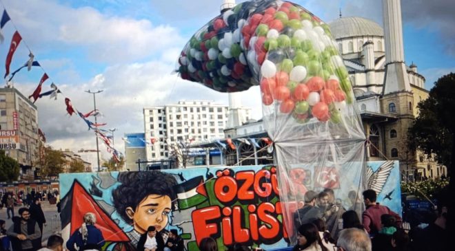 AK Parti Bağcılar’da Gazze’deki kız çocukları için balonlar uçurdu